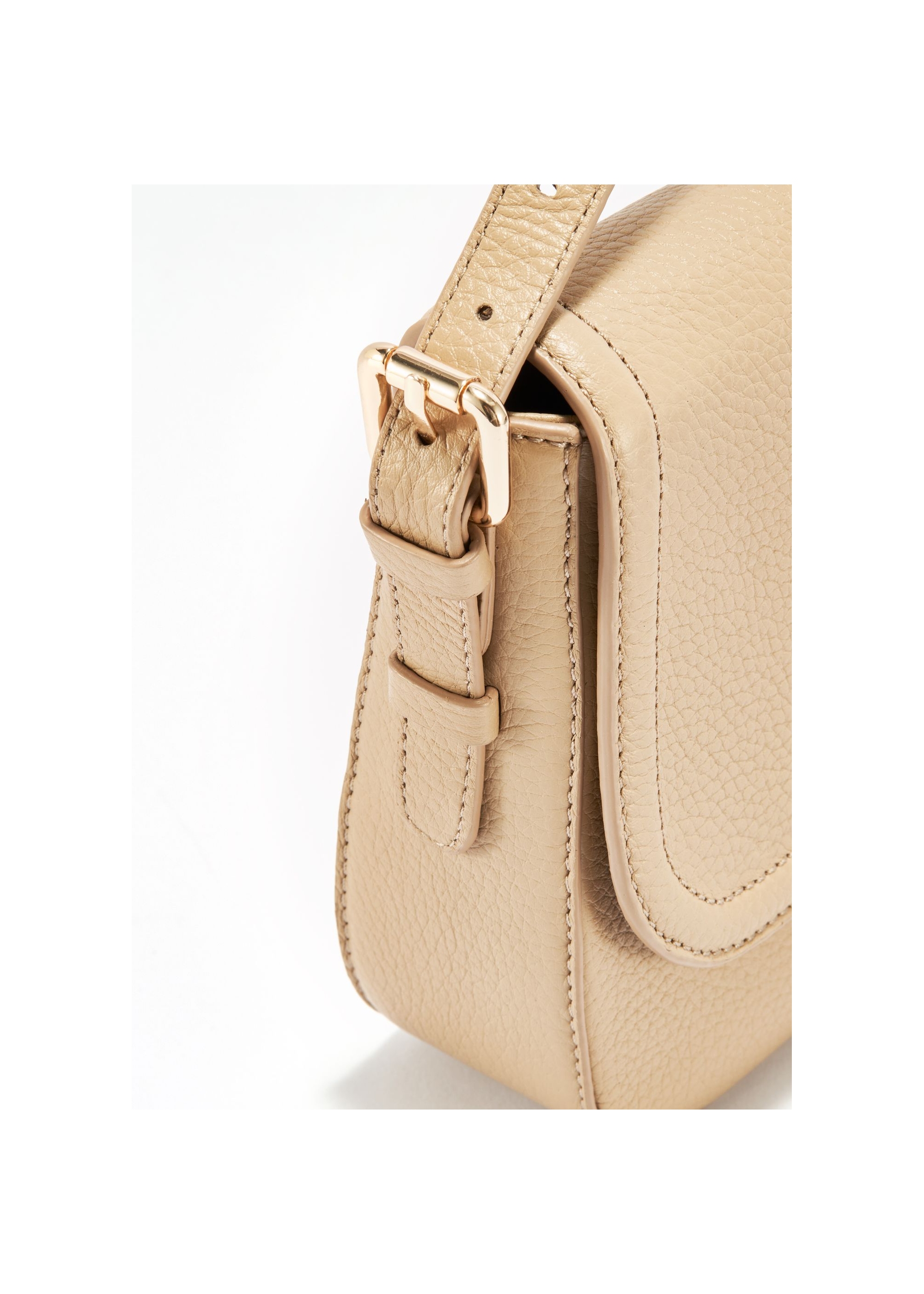 Béžová kožená dámska crossbody kabelka TORES-0985C-80(W25)-06