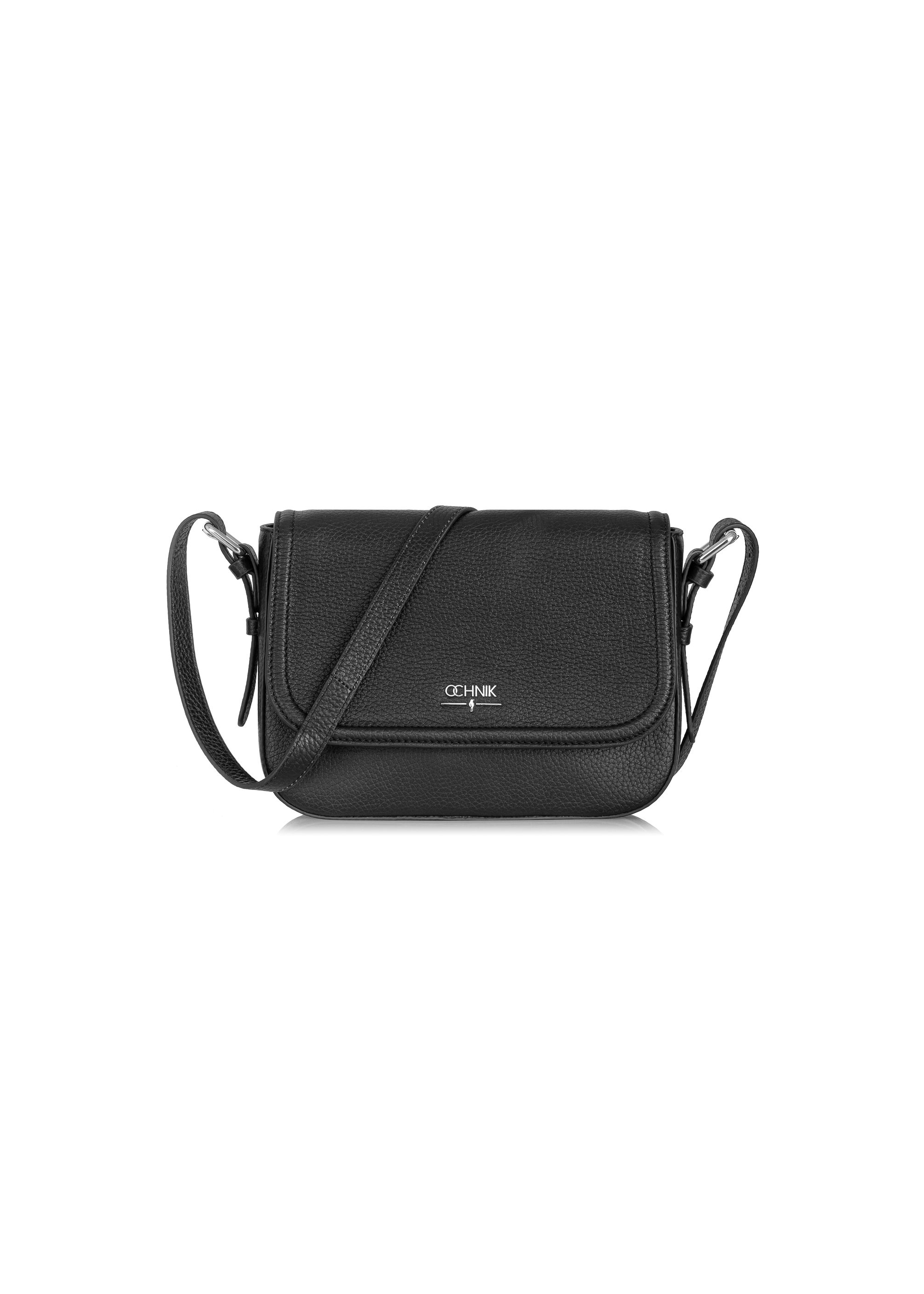 Čierna kožená dámska crossbody kabelka TORES-0985C-99(W25)