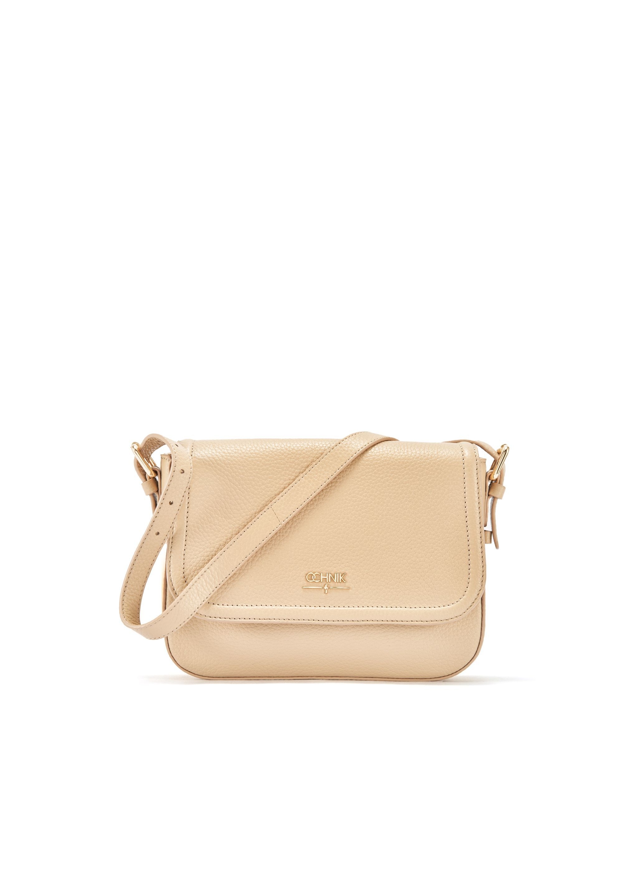 Béžová kožená dámska crossbody kabelka TORES-0985C-80(W25)-01