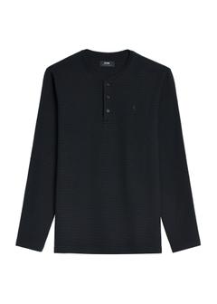 Pánske čierne tričko s dlhým rukávom LSLMT-0007-99(Z24)