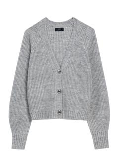 Sivý dámsky oversized kardigán KARDT-0036-66(Z25)