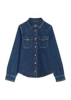 Dámska džínsová košeľa v tmavomodrej farbe KOSDT-0170-69(Z25)