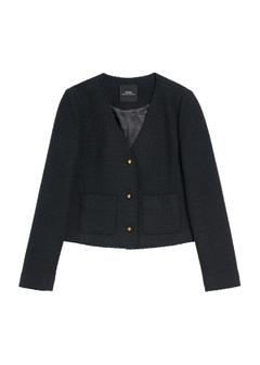 Dámska čierna vlnená bunda ZAKDT-0046-99(Z25)