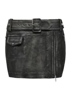 Kožená mini sukňa SPCDS-0074-2825(W25)