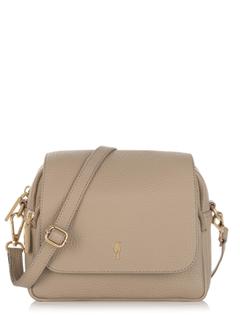 Dámska béžová kožená crossbody kabelka TORES-0958-81(Z24)