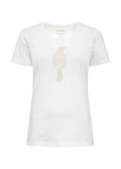 Krémové dámske tričko s logom TSHDT-0133-12(Z24)