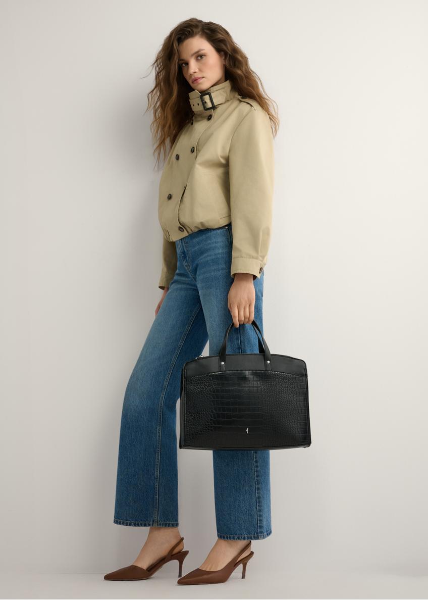 Čierna dámska taška croco TOREC-1143-9G(W26)