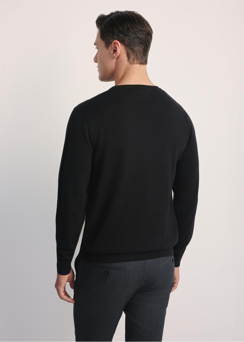 Čierny pánsky basic sveter SWEMT-0114A-99(Z24)