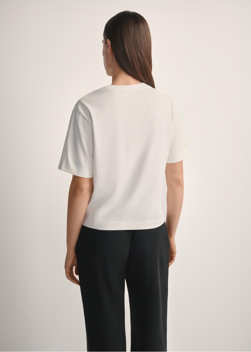 Dámske krémové bavlnené tričko TSHDT-0138-0B(W26)