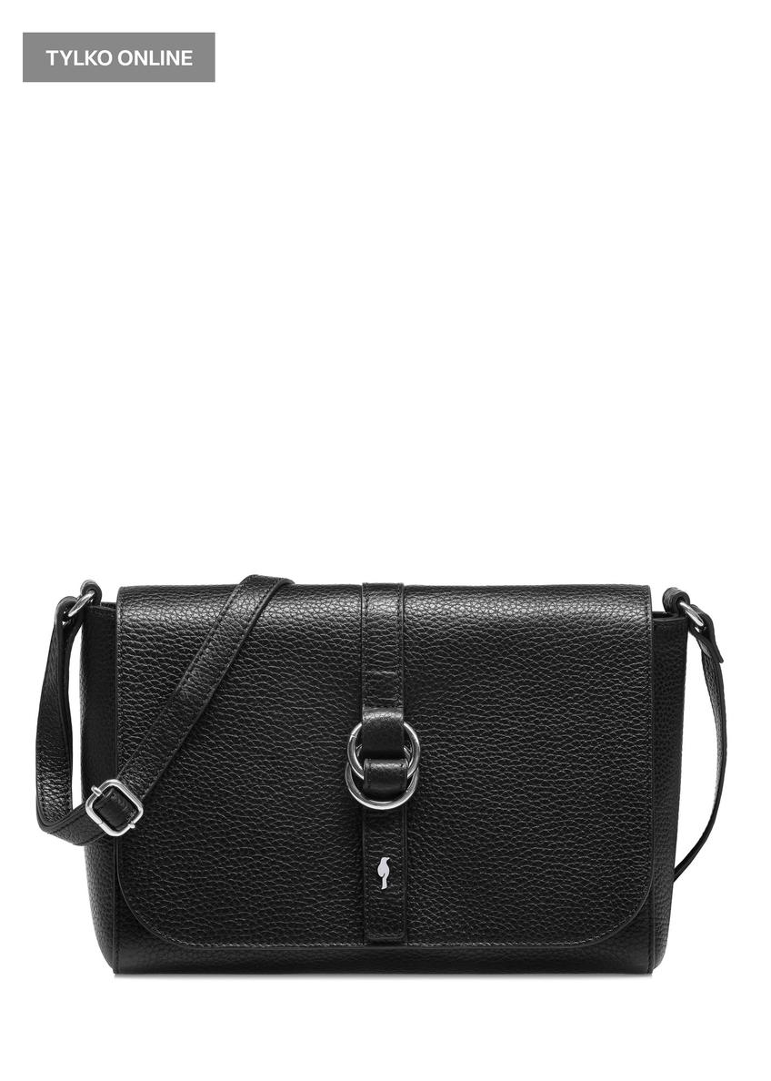 Čierna kožená dámska crossbody kabelka TORES-1073-99(W25)