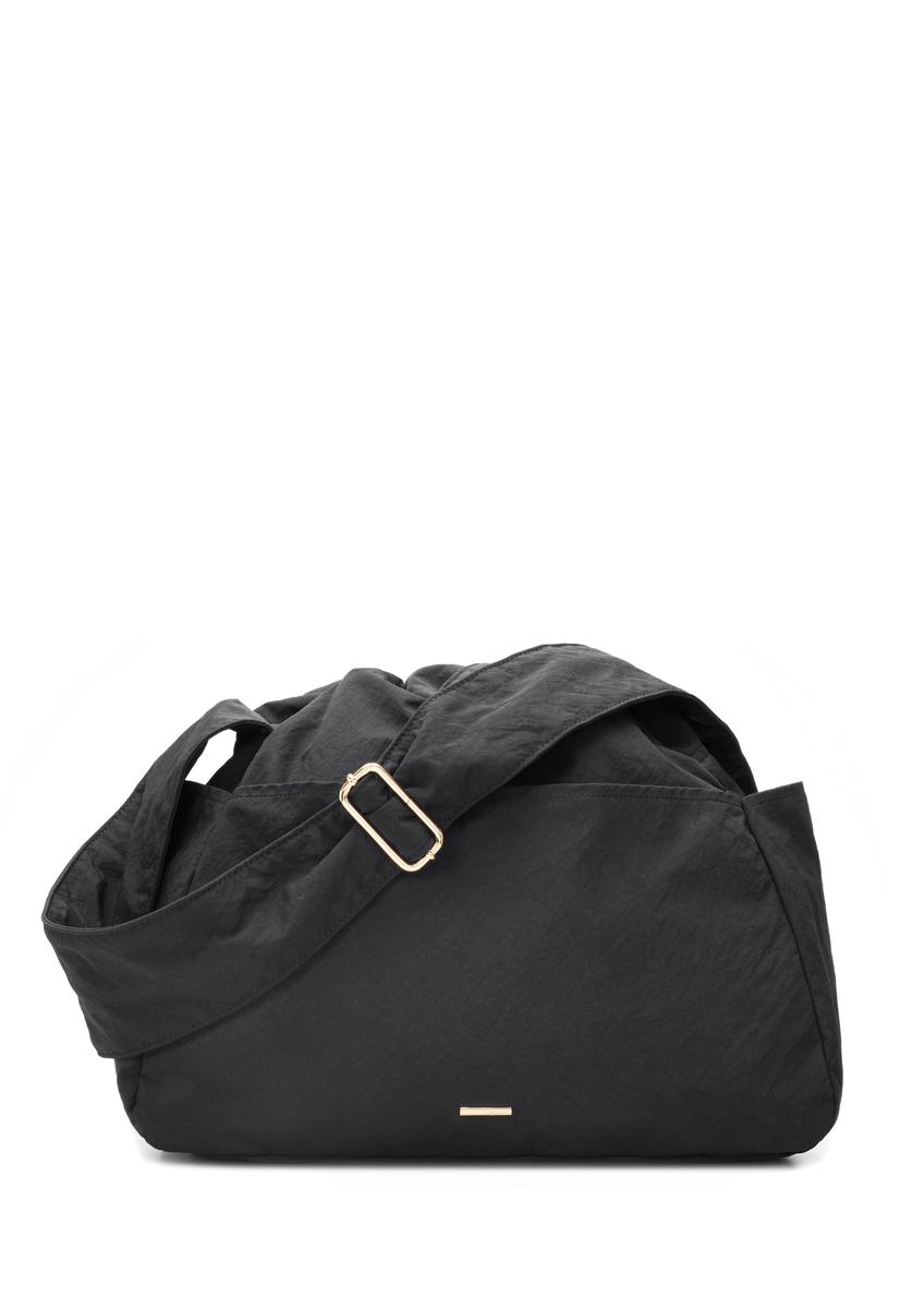 Čierna nylonová taška na vedro TOREN-0337-99(W26), pohľad spredu na bielom pozadí.