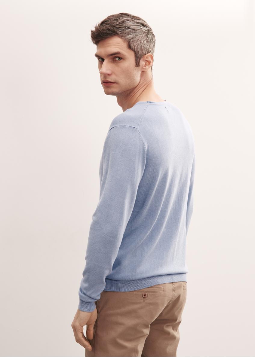 Modrý pánsky sveter basic SWEMT-0127-61(W23)