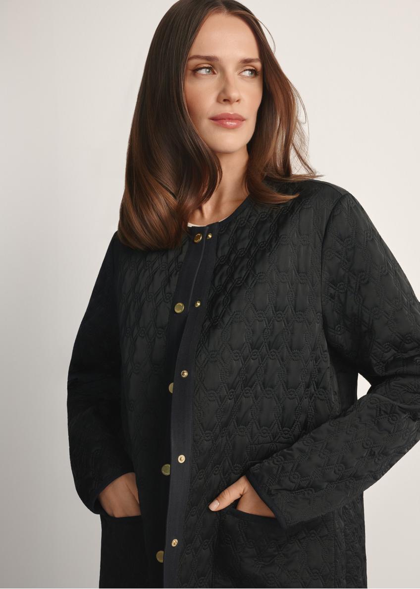 Dámska čierna dlhá prešívaná bunda  KURDT-0631-99(W26)