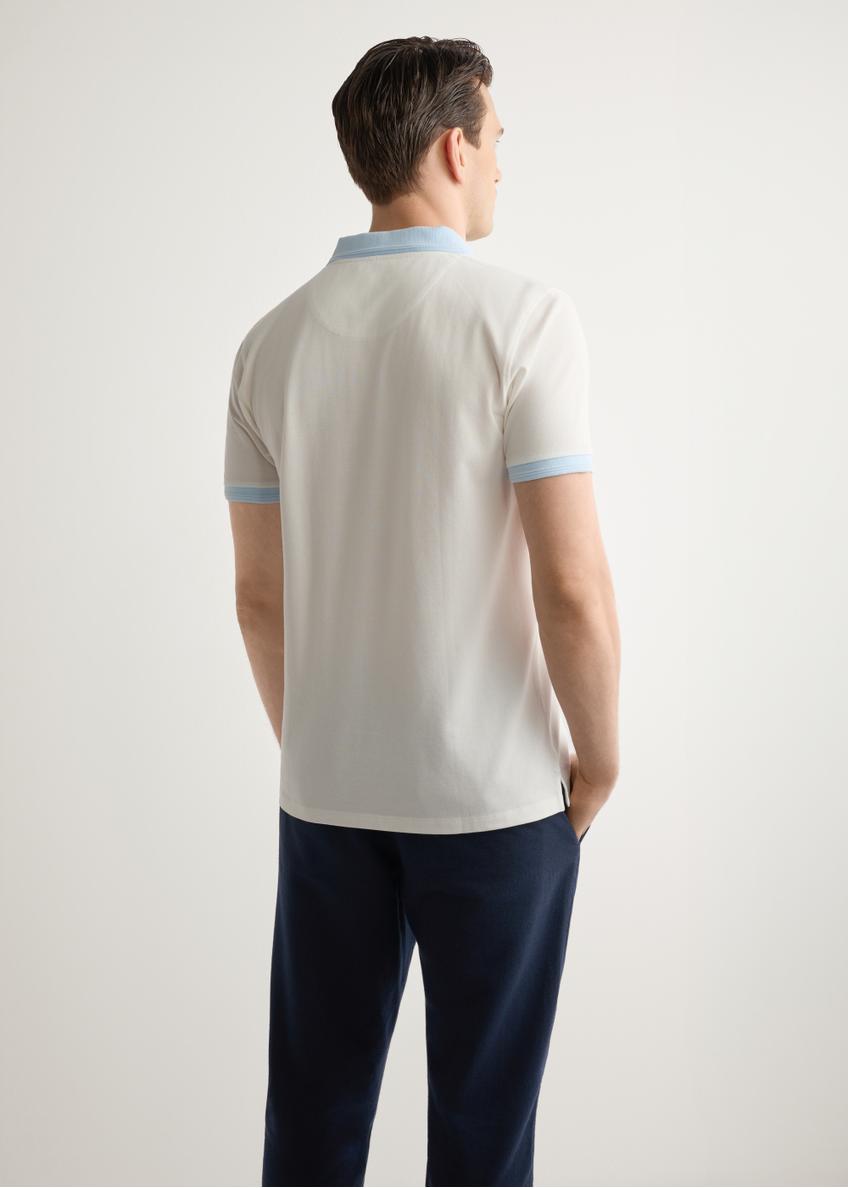 Pánske krémové polo tričko POLMT-0093-0B(W26)