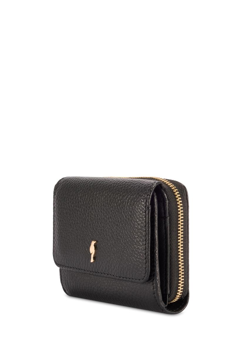 Dámska malá čierna kožená peňaženka  PORES-0802R-9I(W26)