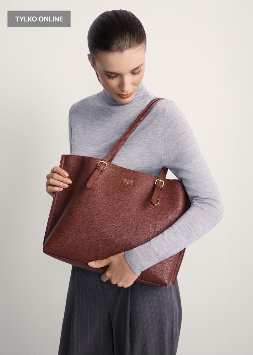 Bordová veľká kabelka typu shopper TOREC-1088-49(Z25)