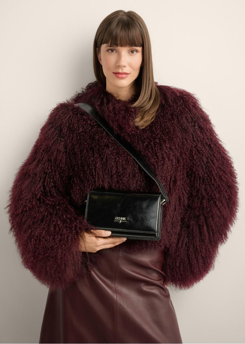 Čierna elegantná kožená dámska kabelka TORES-1356-9F(Z26)