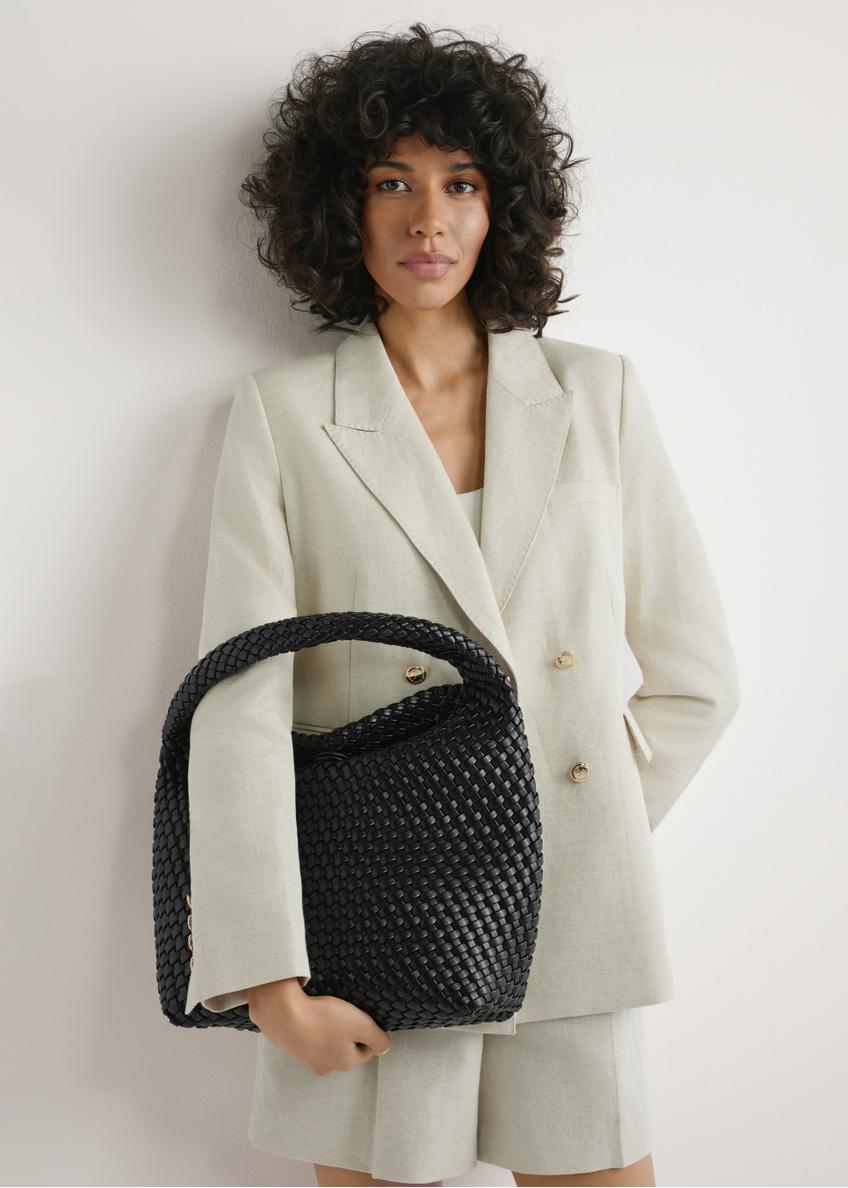 Čierna pletená shopperka TOREC-1148-99(W26)