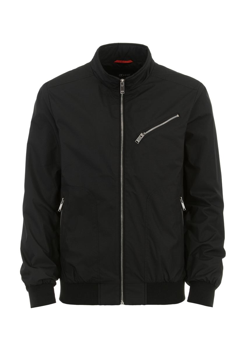 Pánska čierna bunda bomber KURMT-0299-99(W24)-04