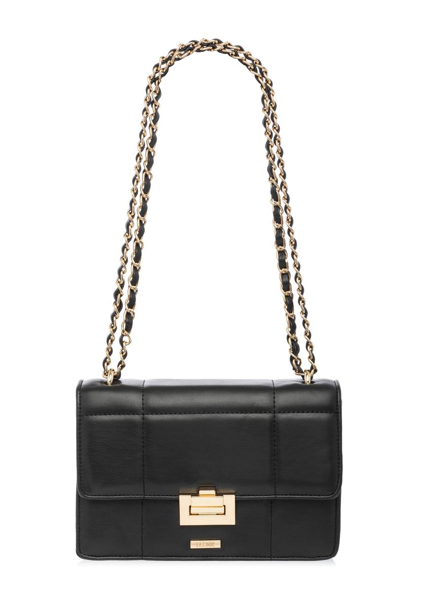 Malá dámska kabelka v čiernej farbe TOREC-1186-99(W26) - pohľad spredu na produkt, na bielom pozadí.