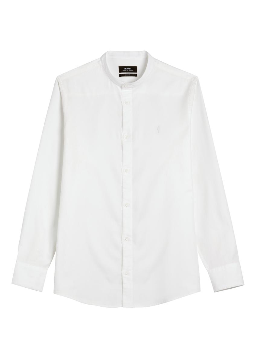 Krémová bavlnená pánska košeľa KOSMT-0326-0B(W26)