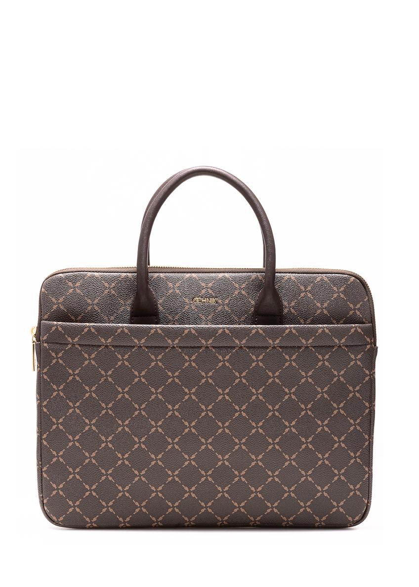Hnedá taška na laptop s monogramom TOREC-1078-89(Z25)