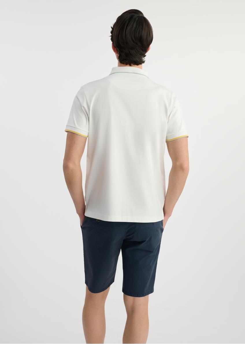 Krémové pánske polo tričko POLMT-0073-12(W25)