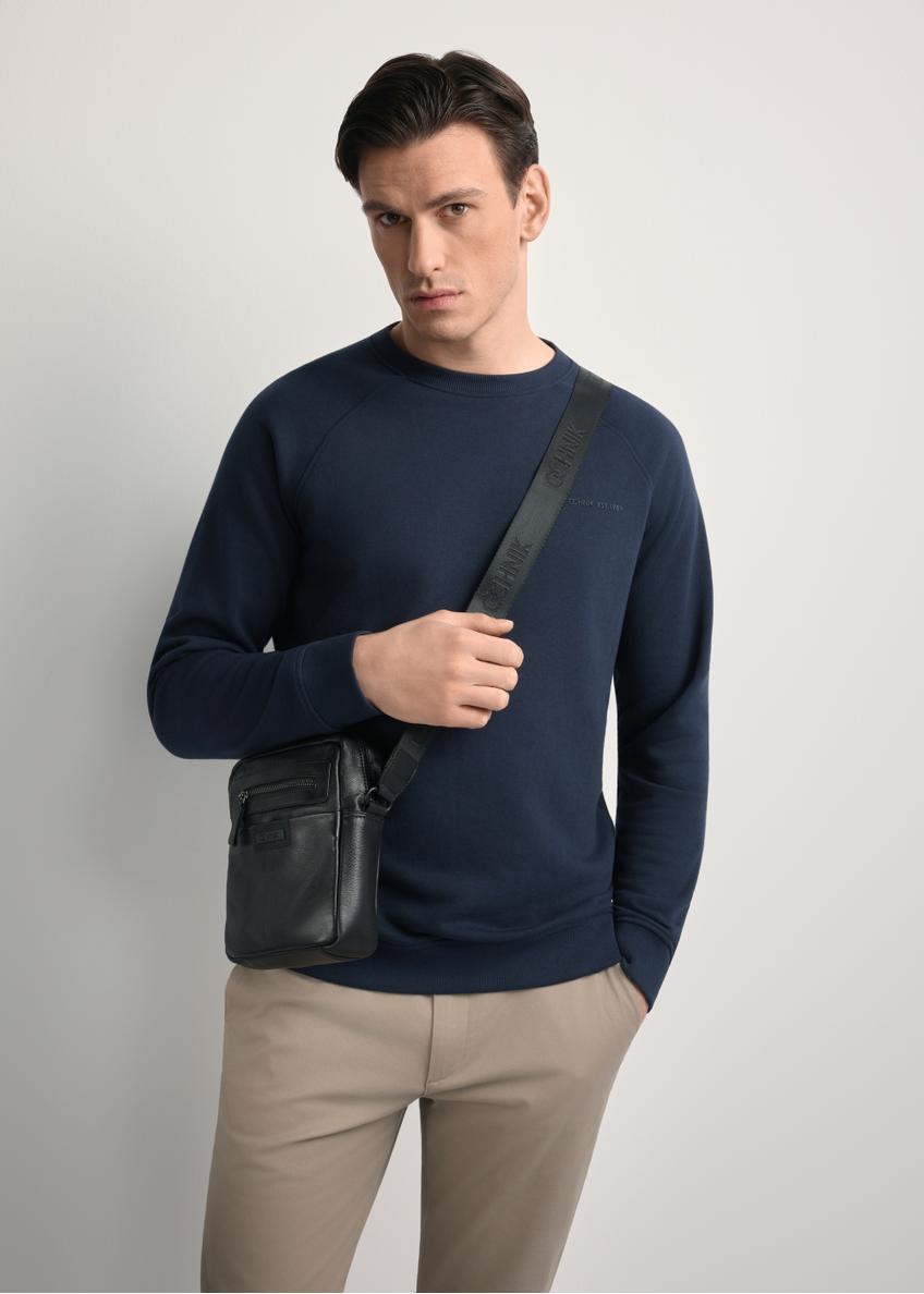 Čierna malá kožená pánska taška crossbody TORMS-0419A-99(Z25)