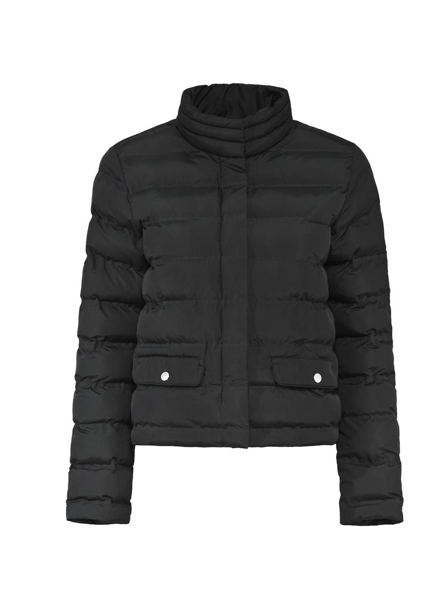 Prešívaná čierna dámska bunda KURDT-0495-99(Z25)