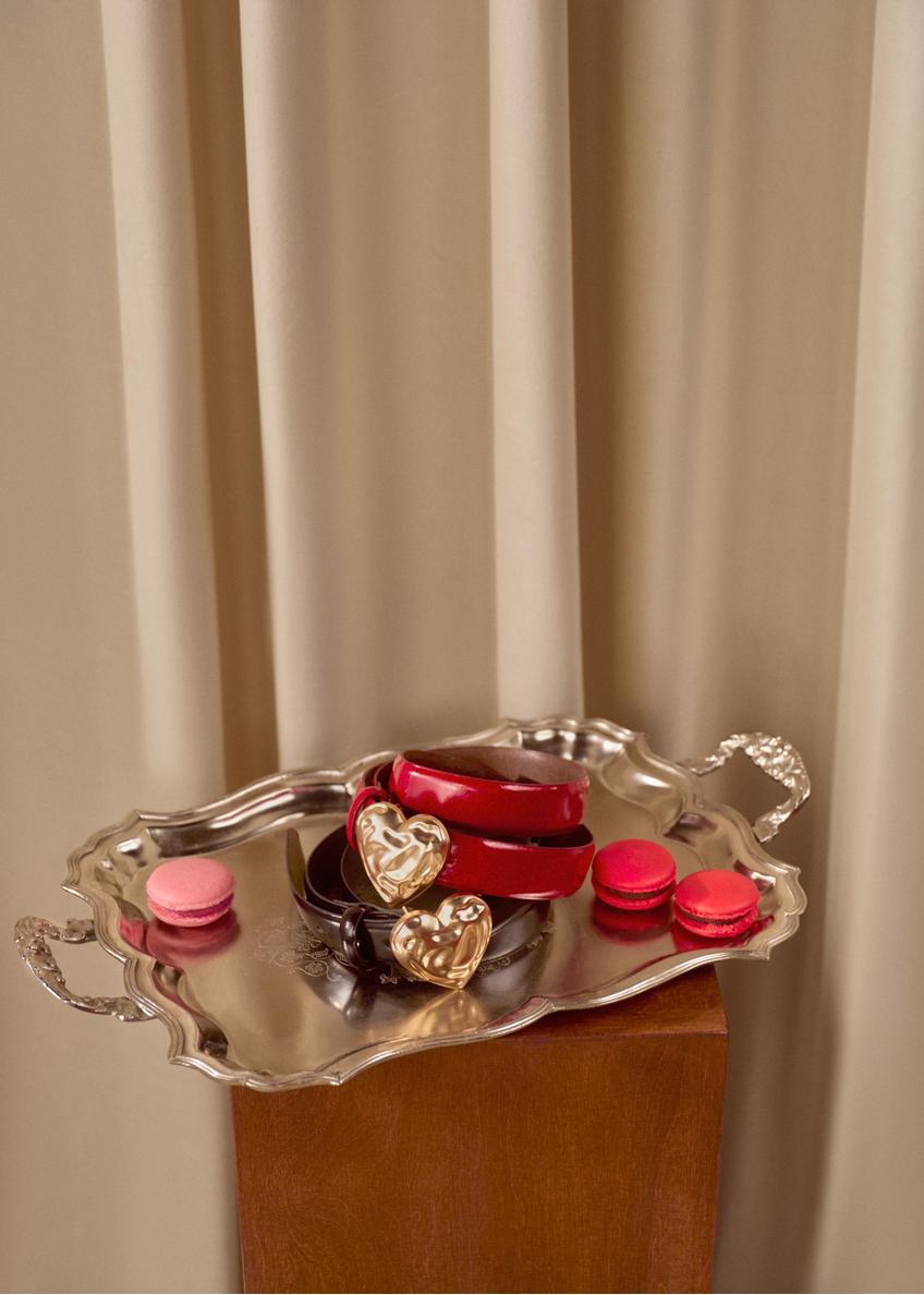 Kožený opasok s prackou v tvare srdca PASDS-0337-4B(W26)