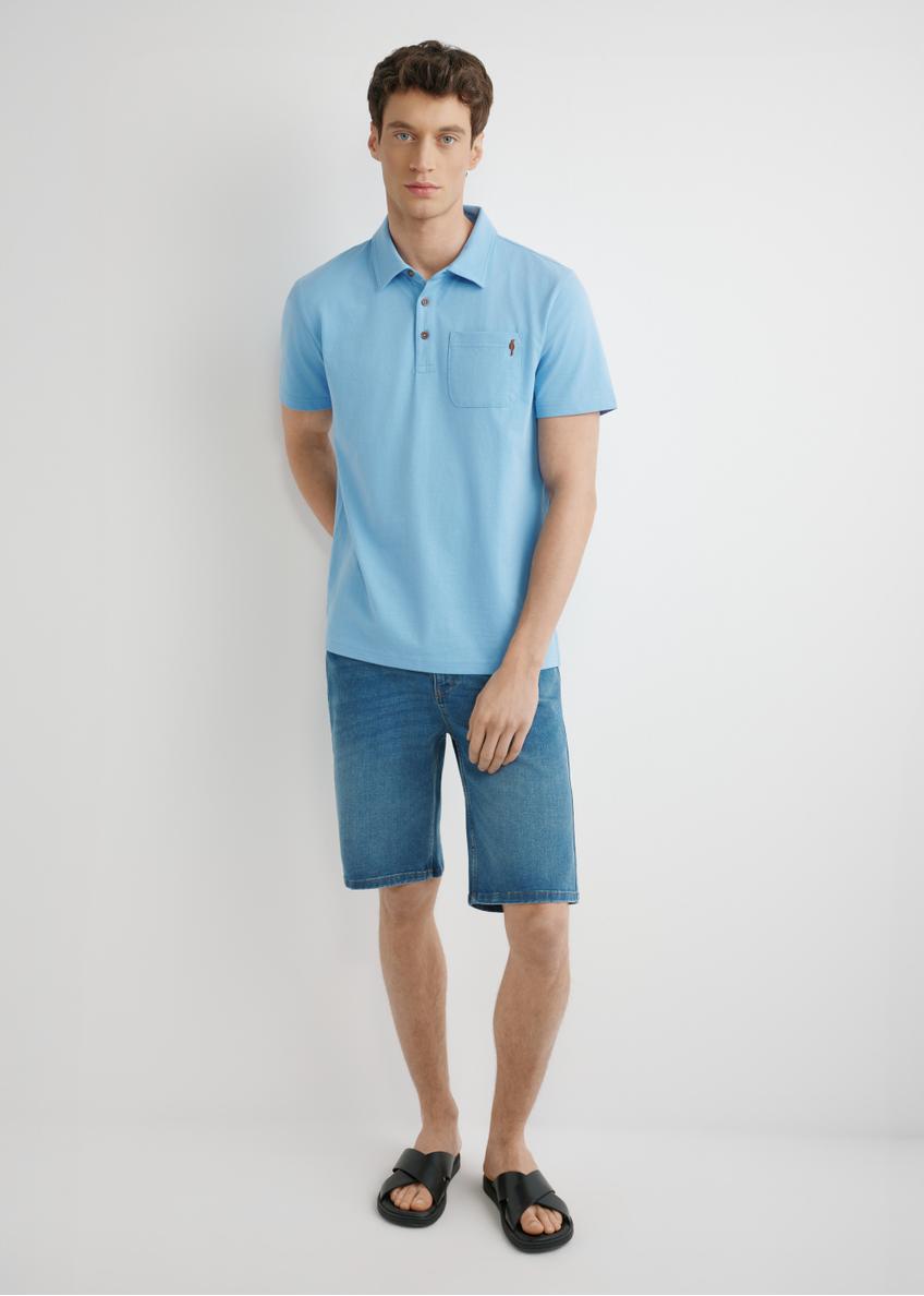 Modré pánske polo tričko POLMT-0088-7B(W26)