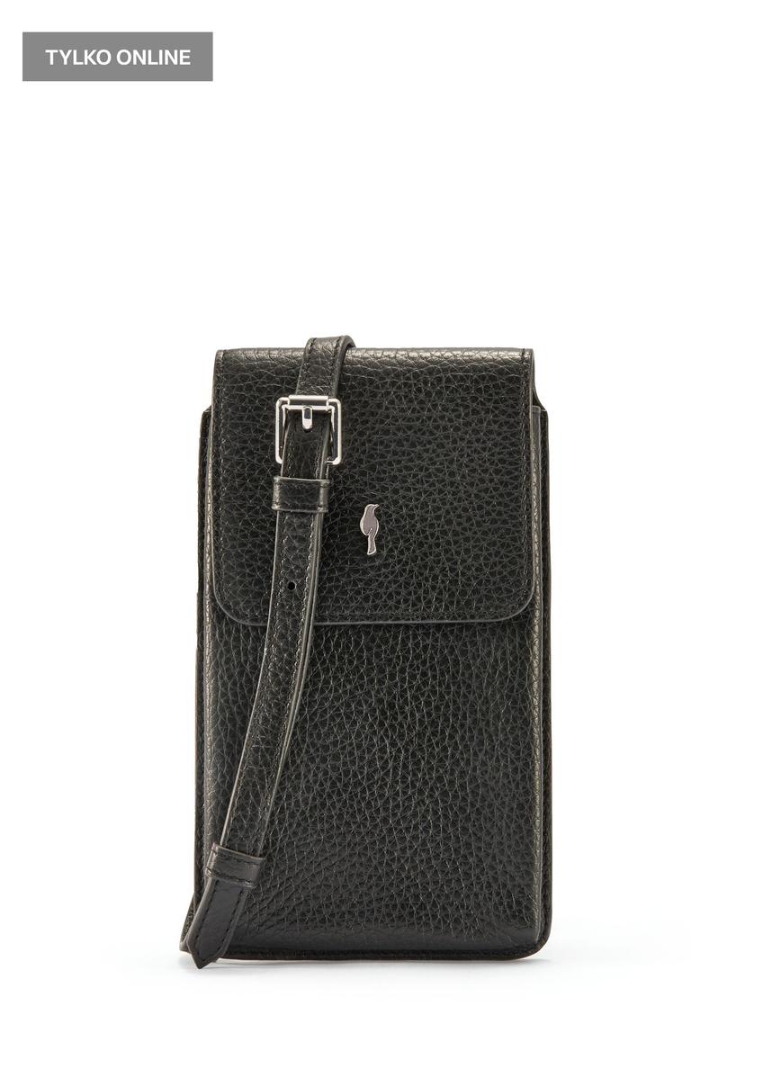 Čierna dámska kožená malá crossbody kabelka TORES-0987C-99(W25)