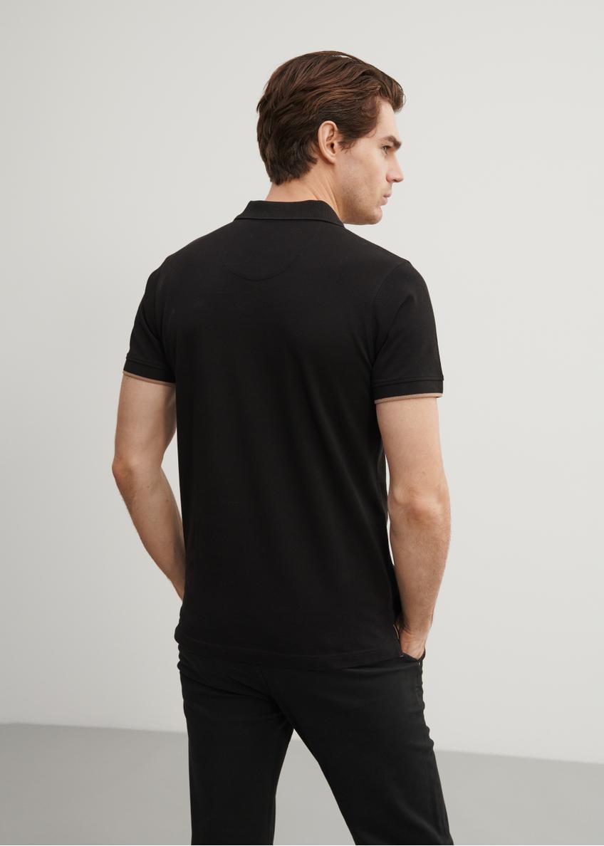 Pánske čierne polo tričko POLMT-0045A-99(W24)