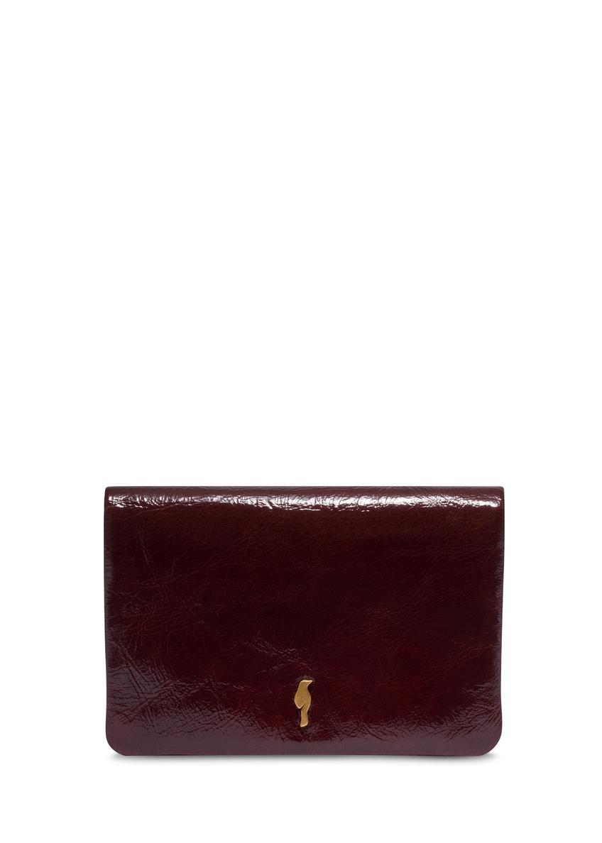 Dámska peňaženka v bordovej farbe PORES-1020-4E(Z26), pohľad spredu na svetlom pozadí.