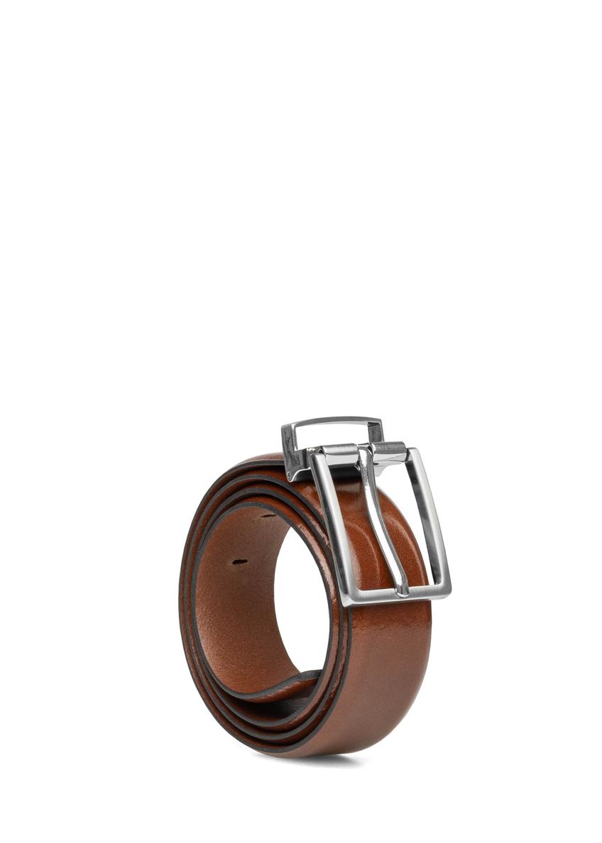 Pánsky kožený opasok koňakovej farby PASMS-0263-1F(W26)