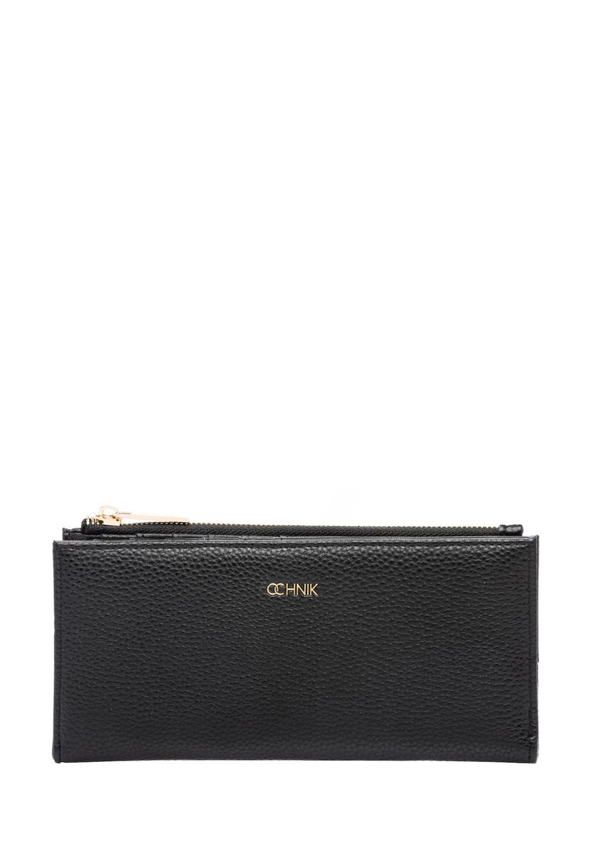 Čierna dámska peňaženka POREC-0429-99(W26), pohľad spredu na bielom pozadí.