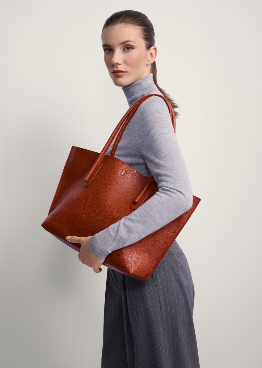 Červená dámska shopper kabelka TOREC-0938B-41(Z25)