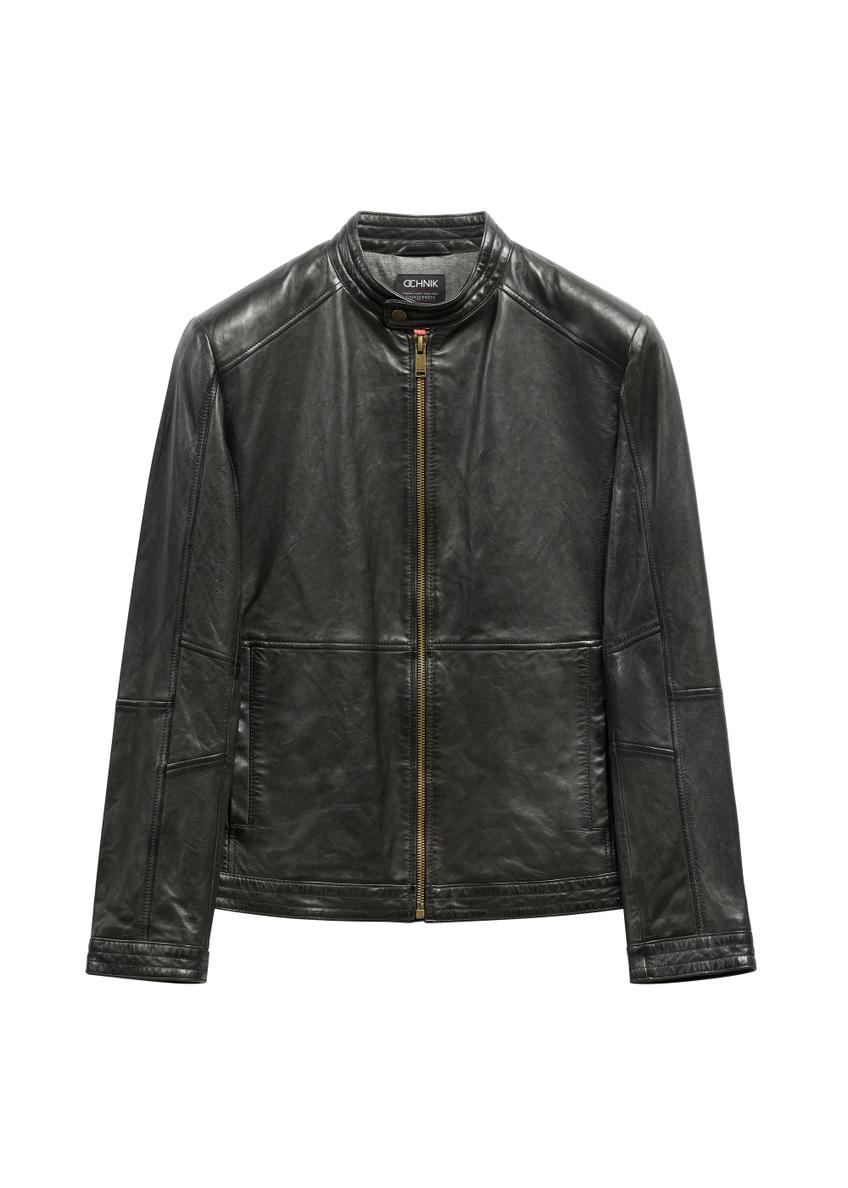 Klasická pánska kožená bunda KURMS-0297-99(KS)