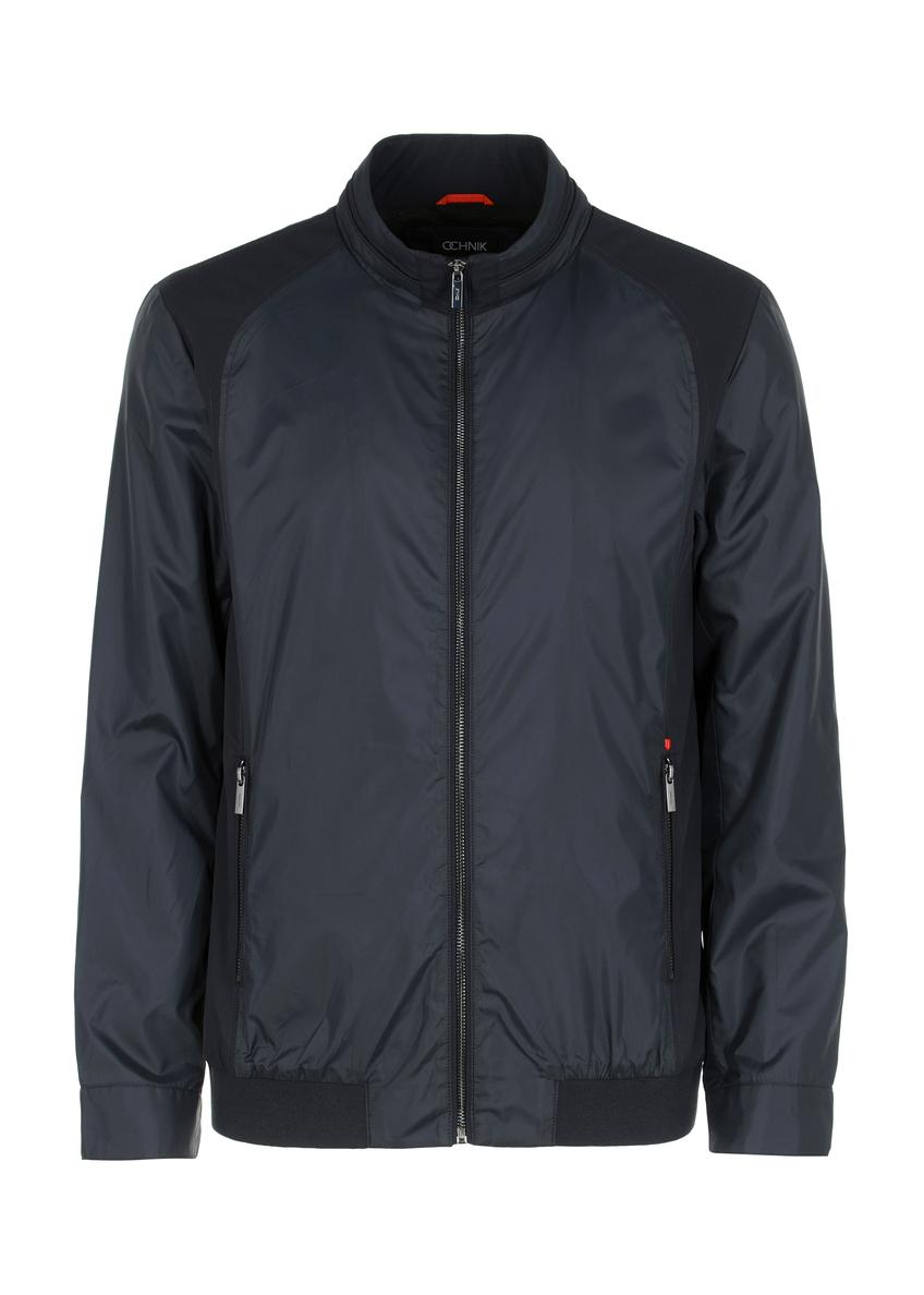 Pánska tmavomodrá bunda so stojačikom KURMT-0293-69(W23)-04