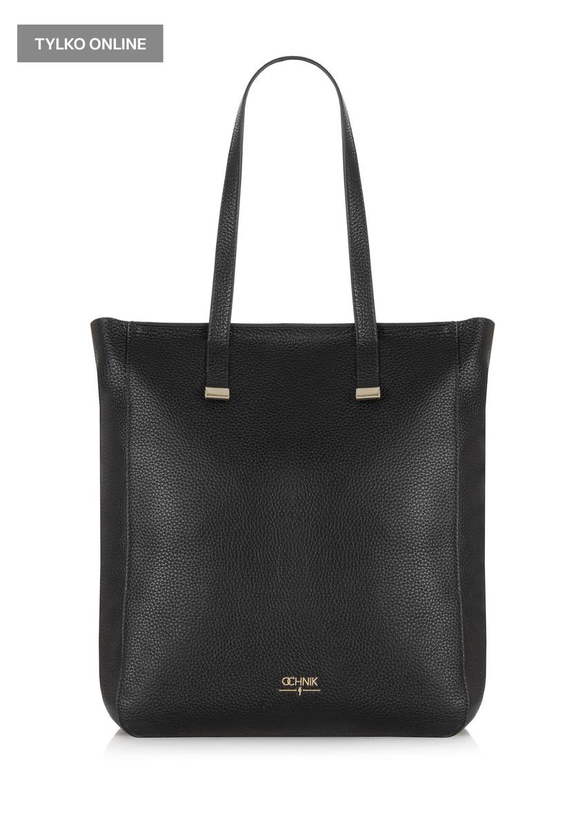 Čierna dámska kožená shopper kabelka TORES-1037C-99 (W25)