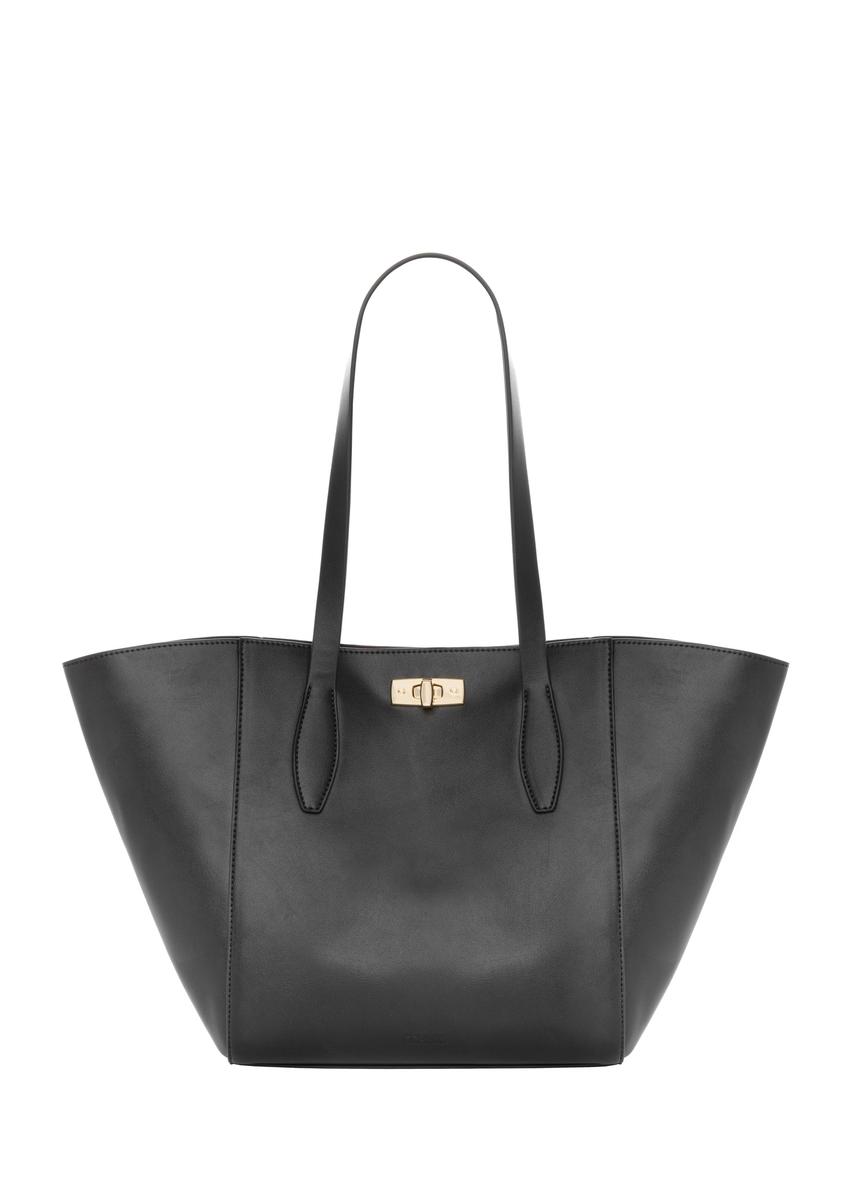 Čierna dámska kabelka typu shopper TOREC-1375-99(Z26)