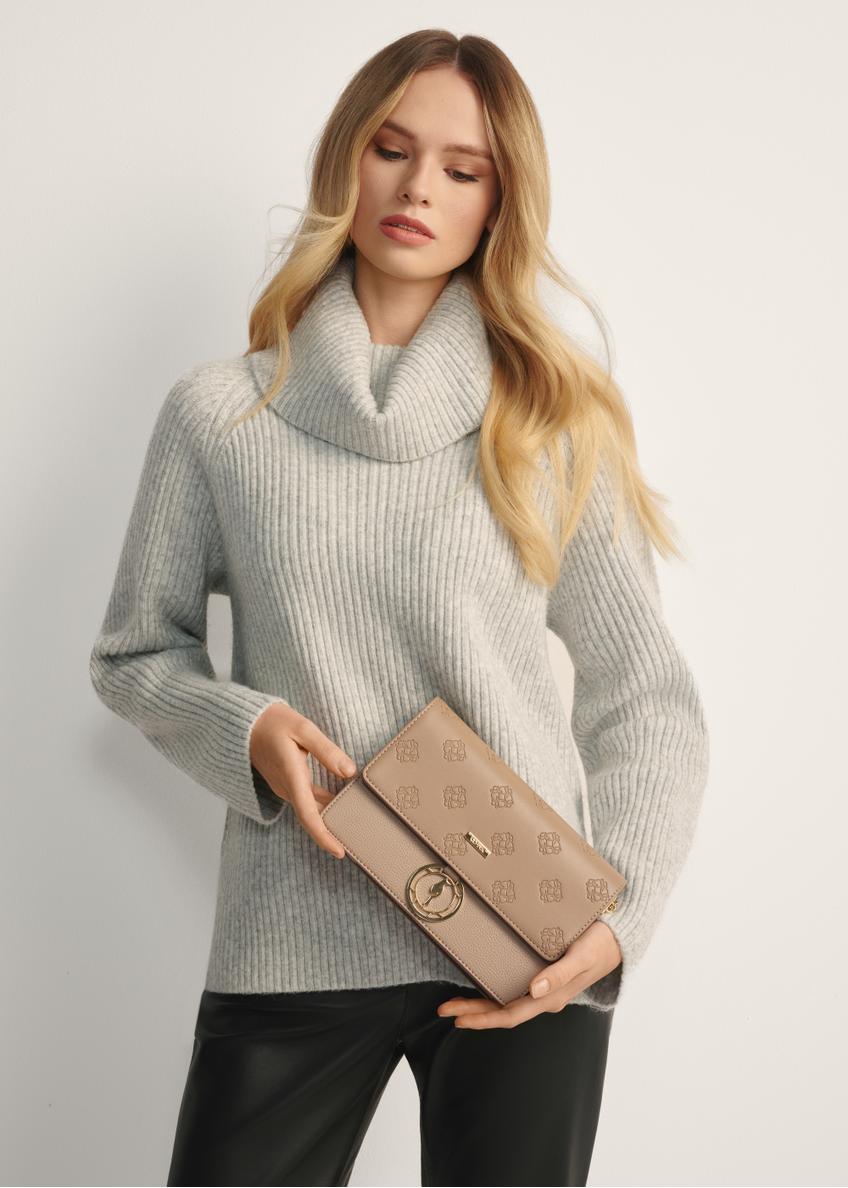 Béžová dámska kabelka s monogramom TOREC-0536C-81(Z25)