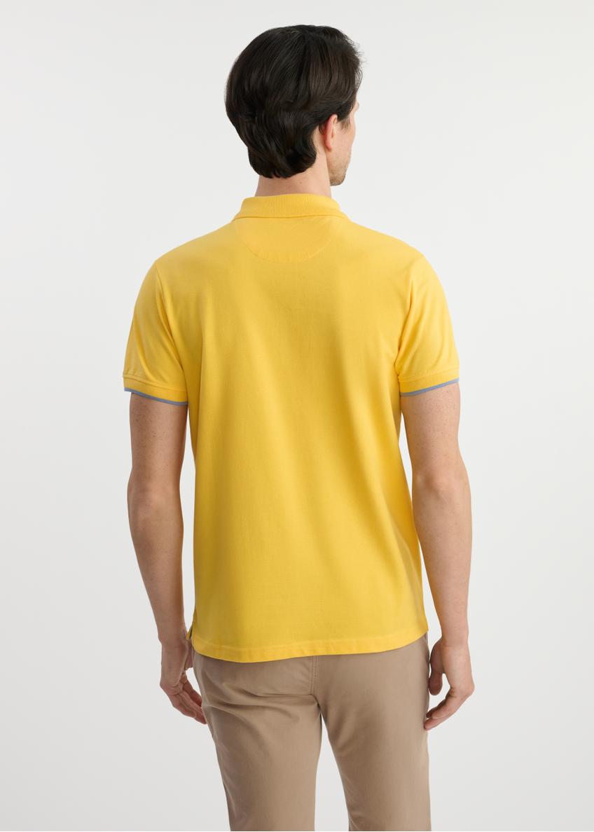 Žlté bavlnené polo tričko POLMT-0045B-22(W25)