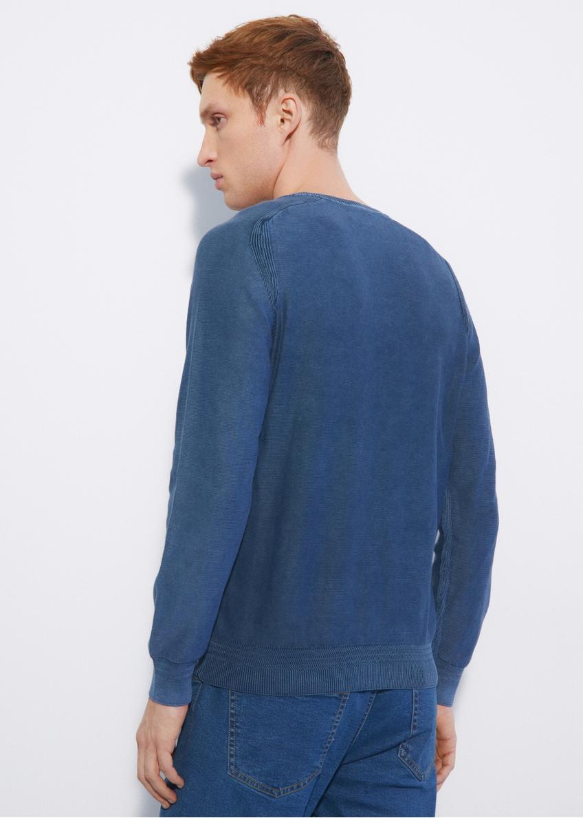 Modrý pánsky sveter na gombíky SWEMT-0130-69(W23)