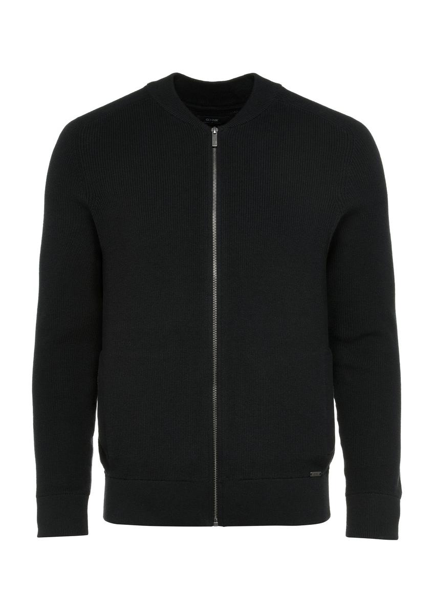 Čierny pánsky sveter na zips SWEMT-0164-99(W25)