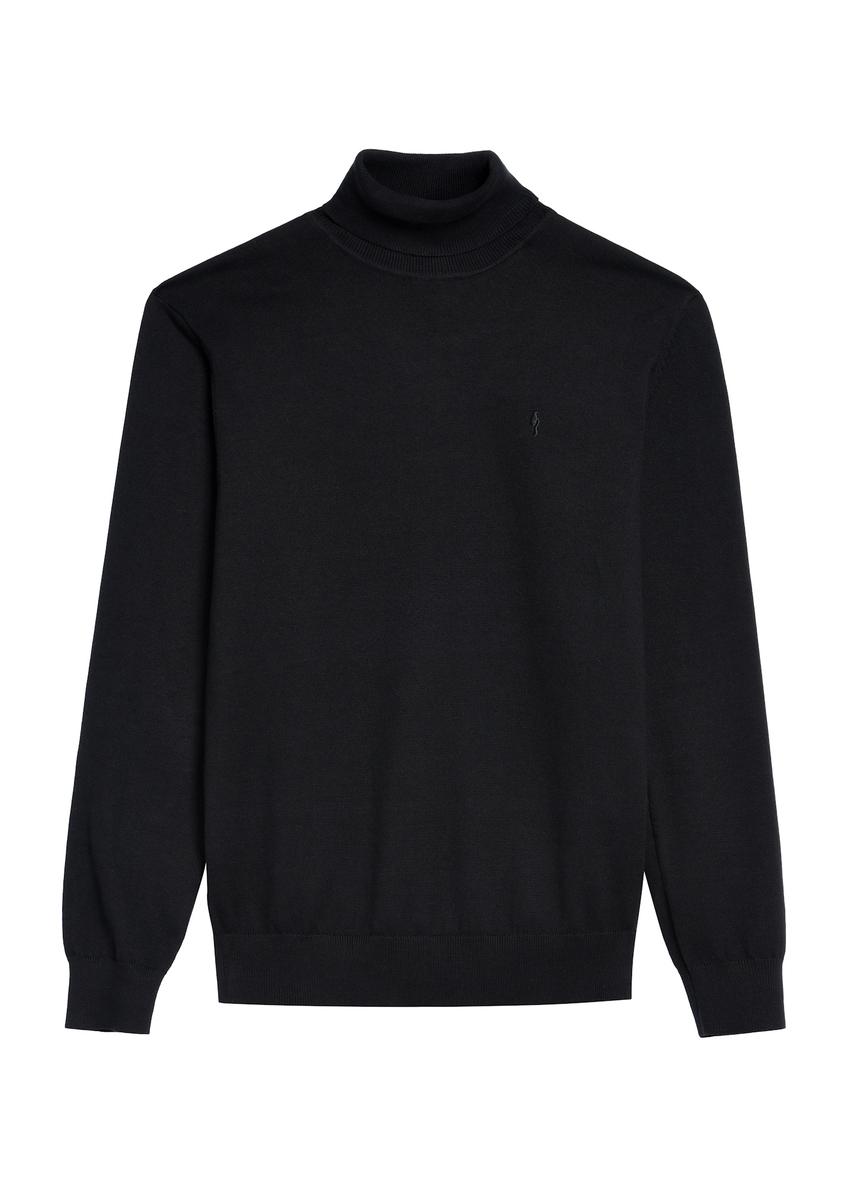 Čierny pánsky sveter s rolákom SWEMT-0095B-99(Z25)