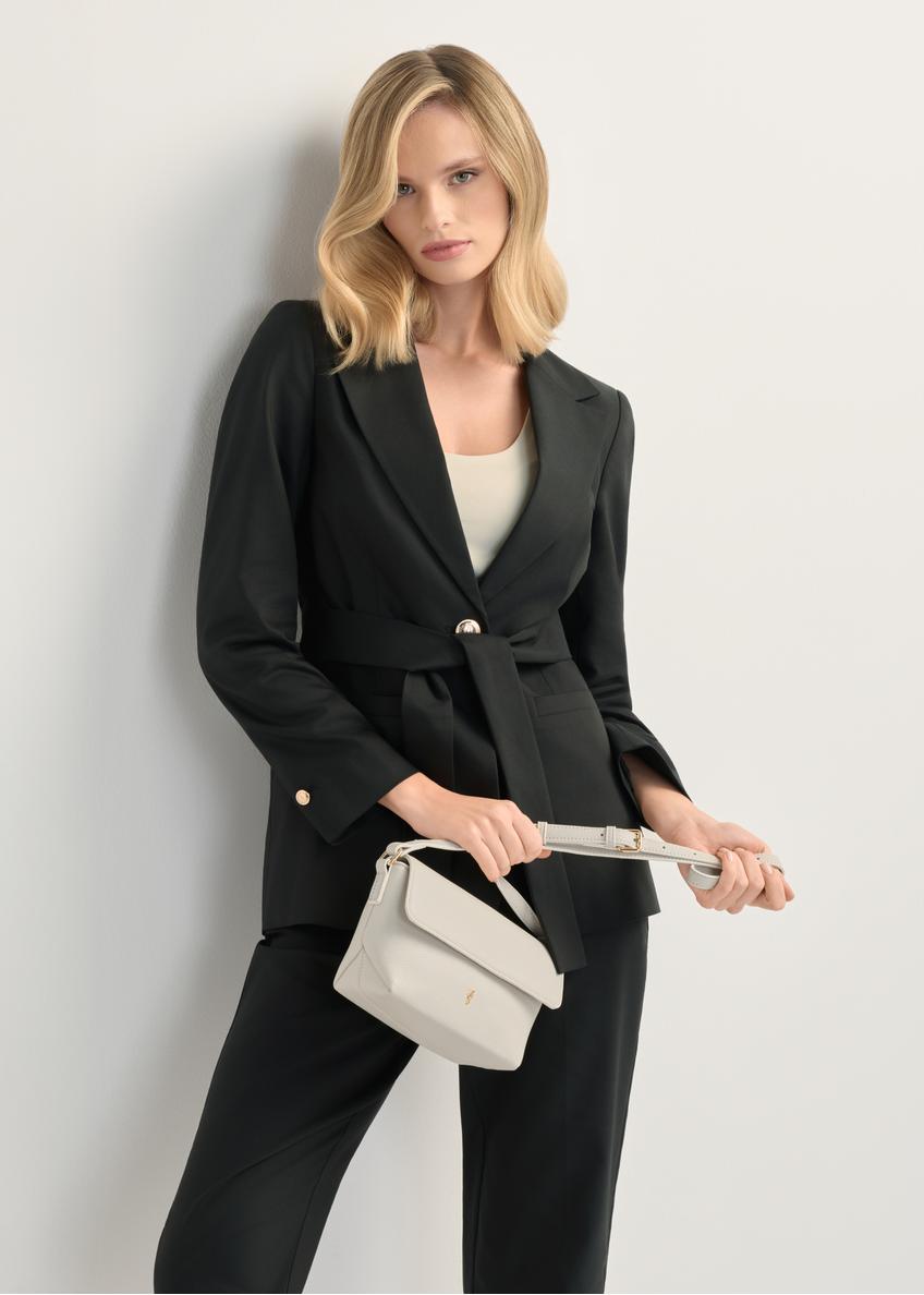 Krémová malá dámska kabelka cez rameno TOREC-0916-0B(W26)