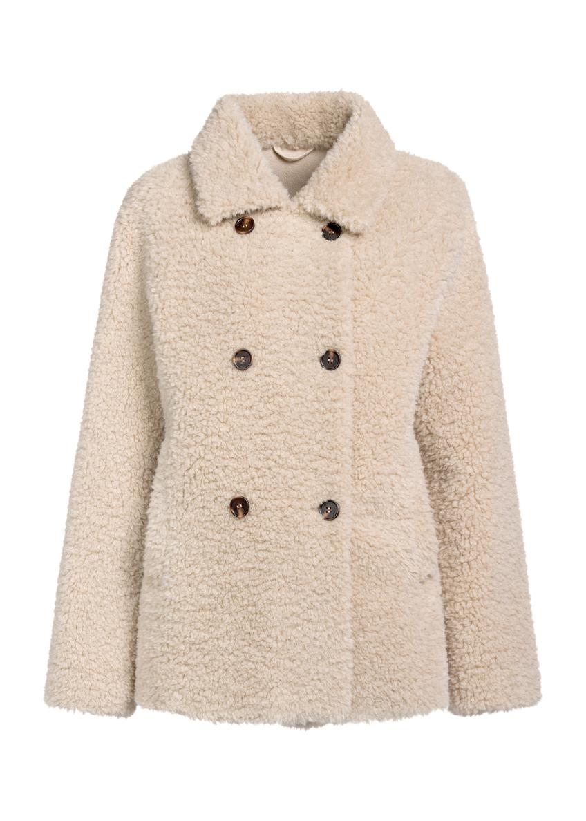 Dámsky béžový kožuch FUTDP-0060-81(Z25)