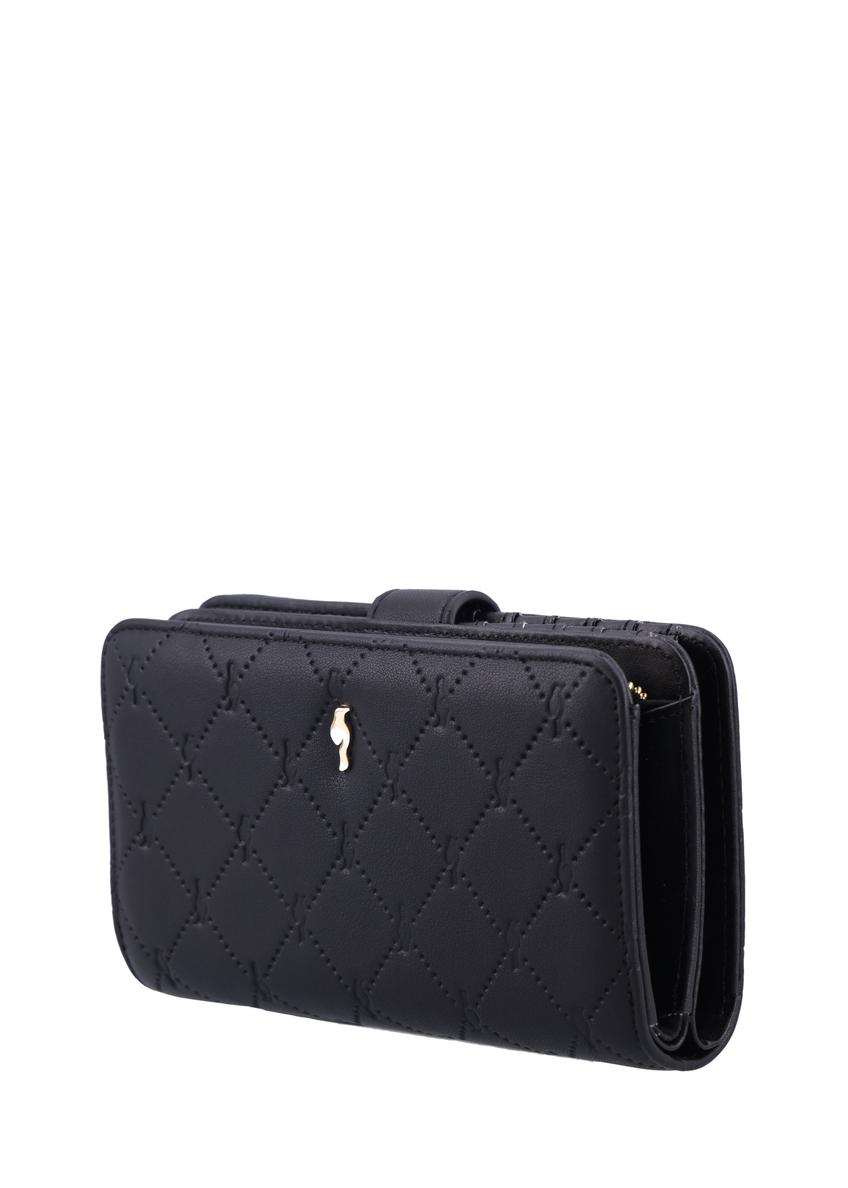 Čierna dámska peňaženka s monogramom POREC-0391A-9P(Z26)
