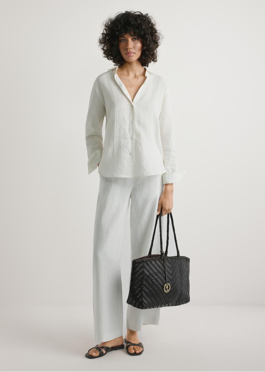 Tmavohnedá pletená dámska kabelka TORES-1301-1I(W26)